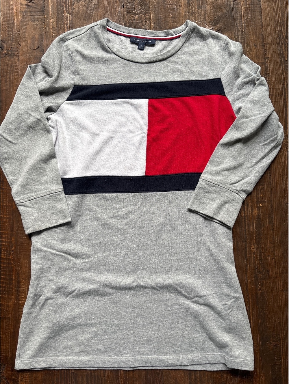 Tommy Hilfiger Women’s Sweatshirt Dress XL Long Sleeve Gray Sporty Casual
